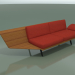 Modelo 3d Módulo duplo angular Lounge 4406 (90 ° à direita, efeito Teak) - preview