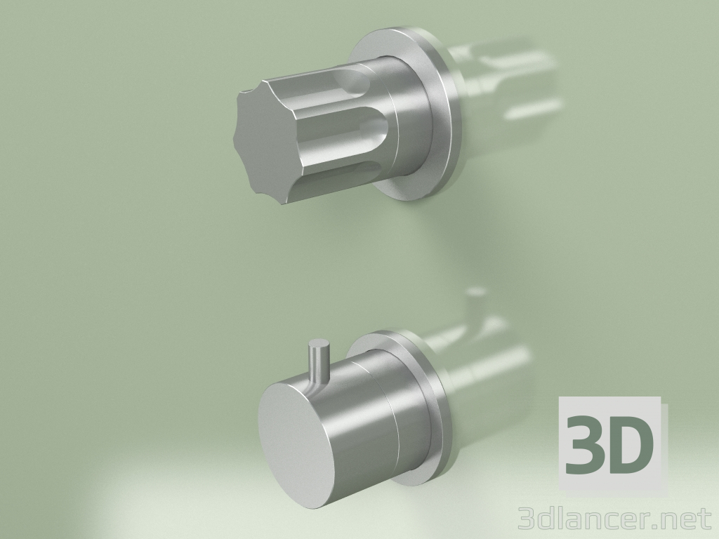 3d model Thermostatic mixer set with 1 shut-off valve (17 48, AS) - preview