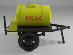 Barrel trailer. Kvass