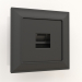 3d model RJ-11 telephone jack (matte black) - preview