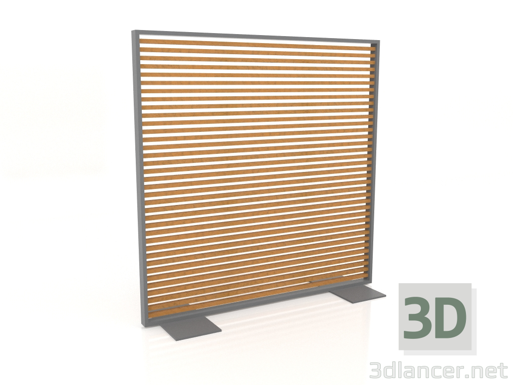 modèle 3D Cloison en bois artificiel et aluminium 150x150 (Roble doré, Anthracite) - preview