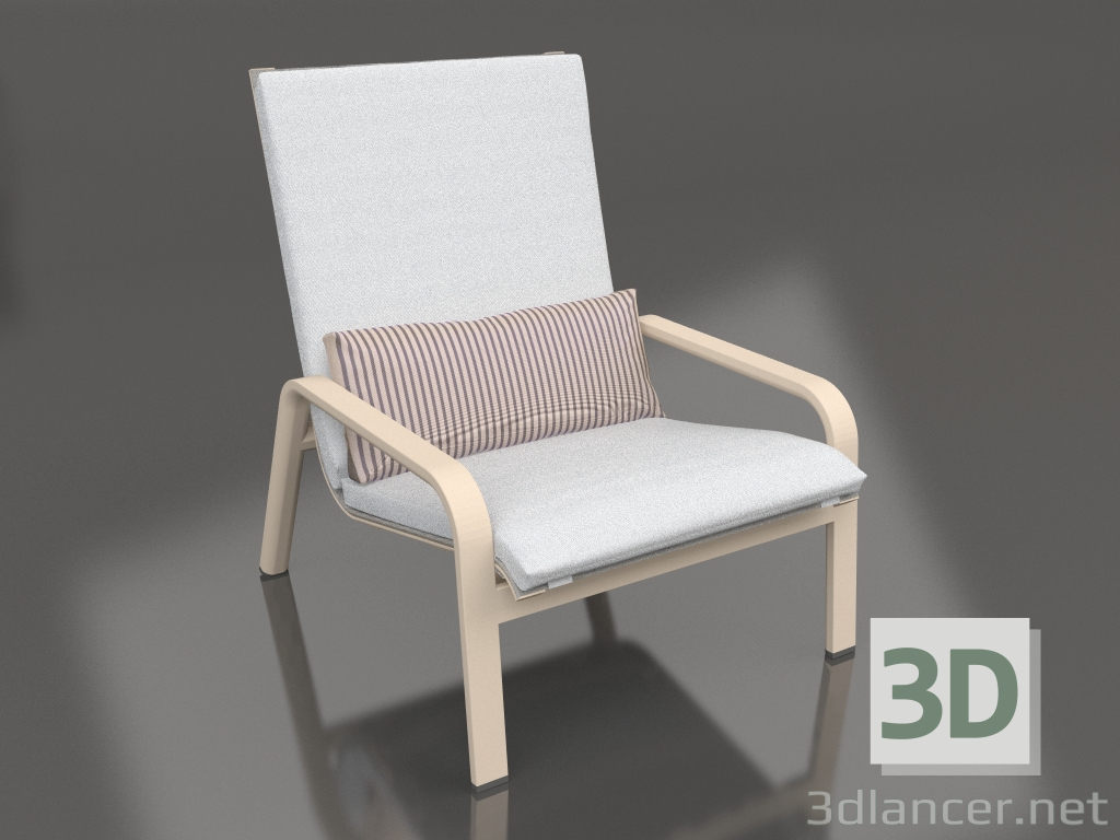 modello 3D Poltrona lounge con schienale alto (Sabbia) - anteprima