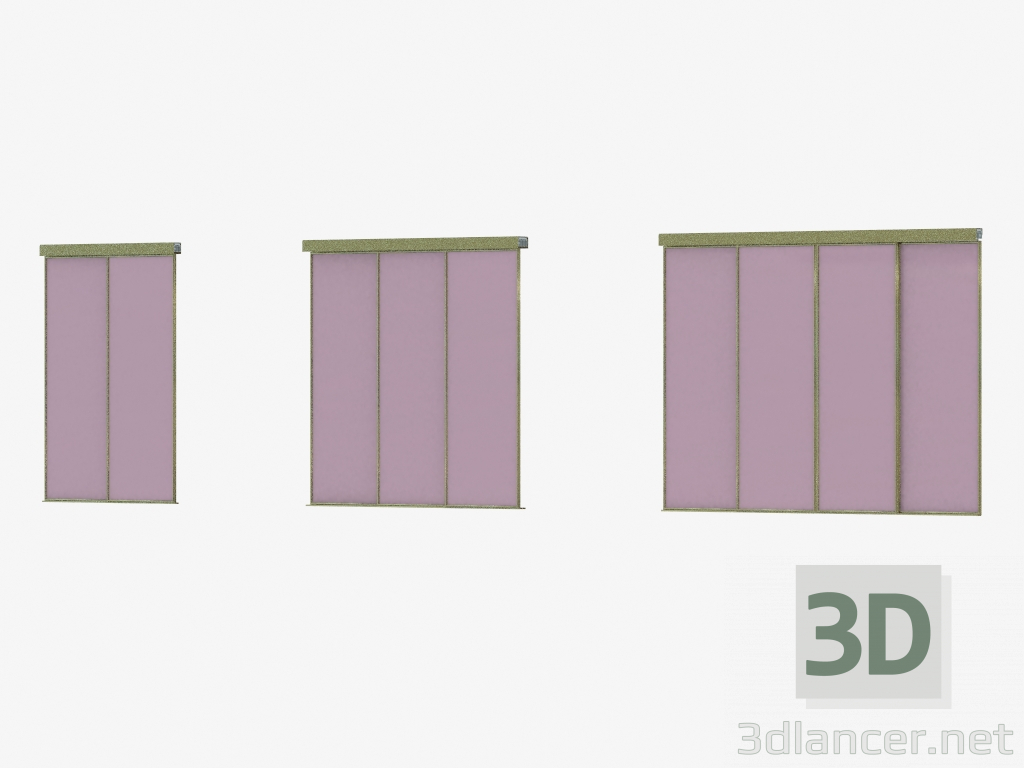 Modelo 3d Partição Interroom A4 (cinza champane) - preview