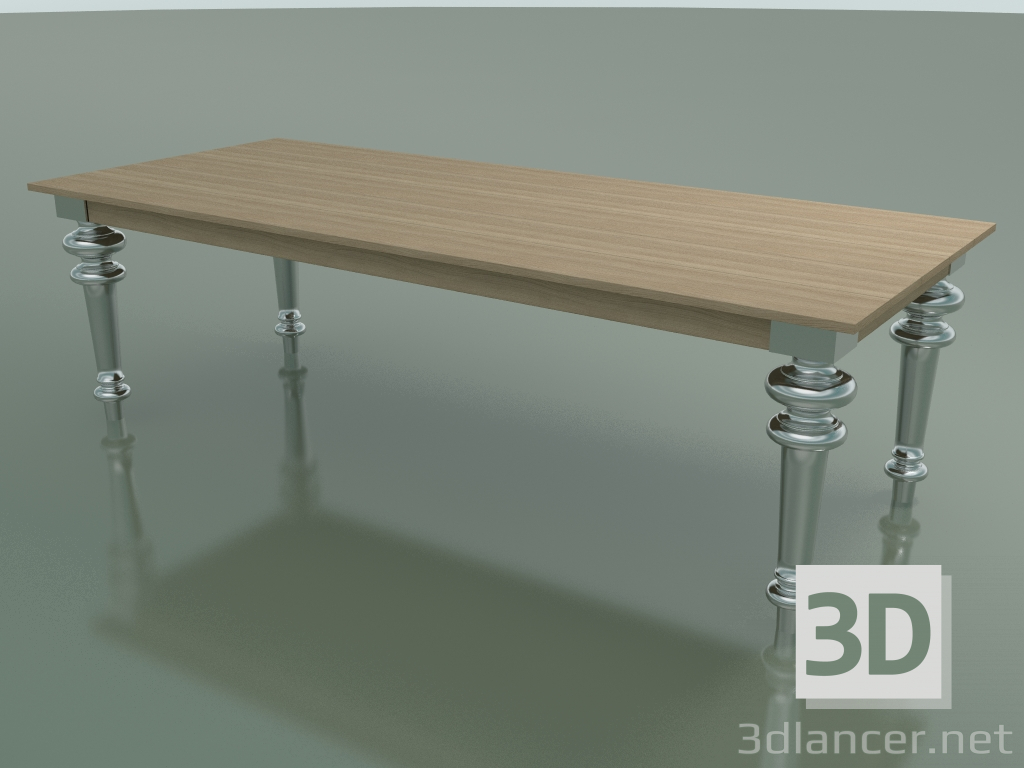 modello 3D Tavolo da pranzo (33, Rovere Sbiancato, Alluminio) - anteprima