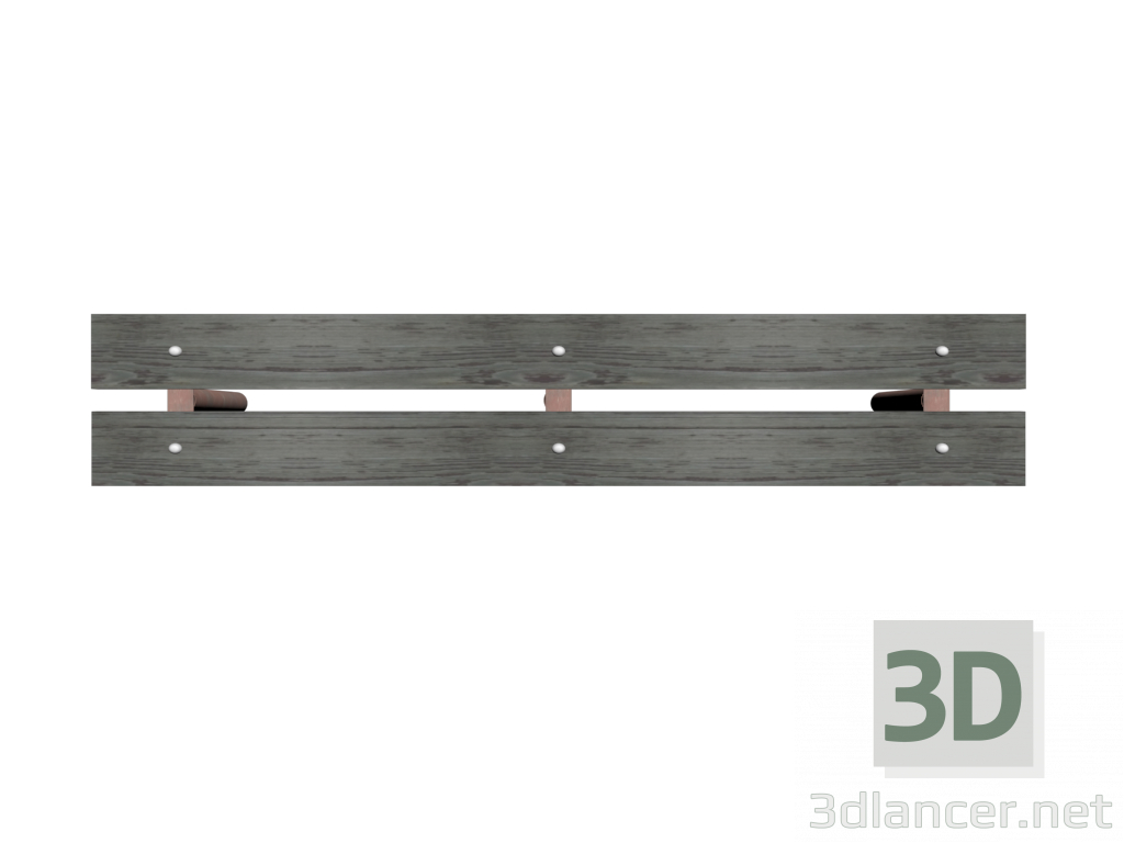 3d Bench Wooden Metal 01 модель купить - ракурс