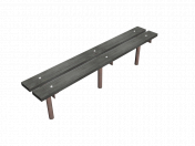 Bench Wooden Metal 01