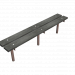 3d Bench Wooden Metal 01 model buy - render