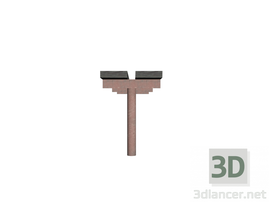 3d Bench Wooden Metal 01 model buy - render