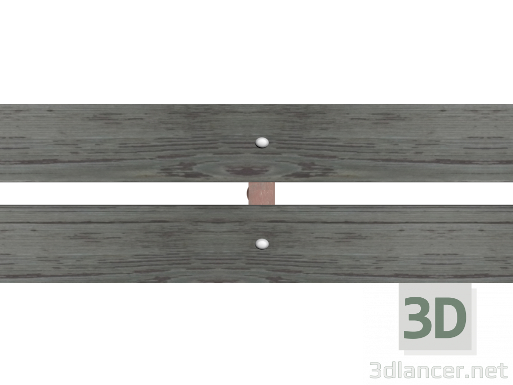 3d Bench Wooden Metal 01 модель купить - ракурс