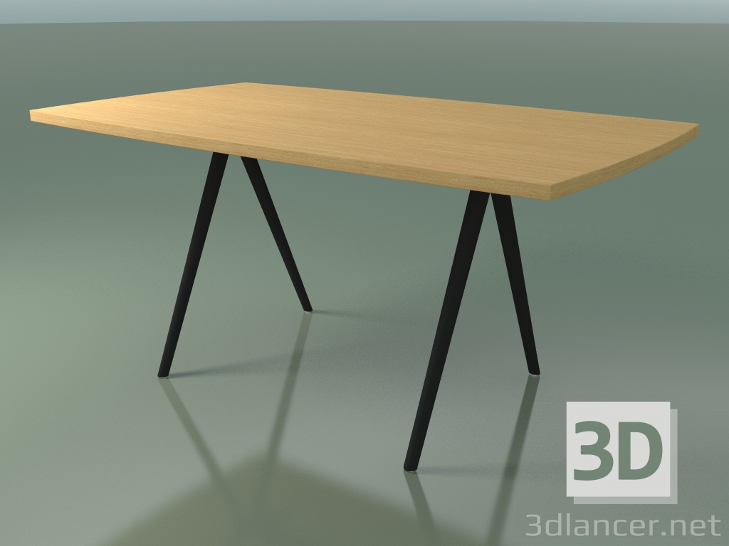 modello 3D Tavolo a forma di sapone 5431 (H 74 - 90x160 cm, gambe 180 °, impiallacciato rovere naturale L22, V4 - anteprima