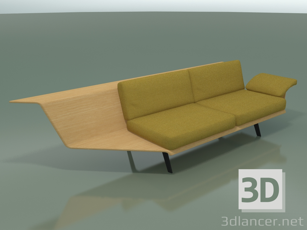 modèle 3D Corner Module Double Lounge 4406 (90 ° à droite, chêne naturel) - preview