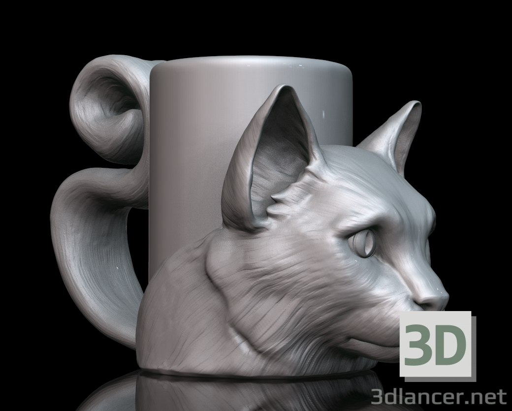 Becher - Katze 3D-Modell kaufen - Rendern