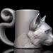 Becher - Katze 3D-Modell kaufen - Rendern