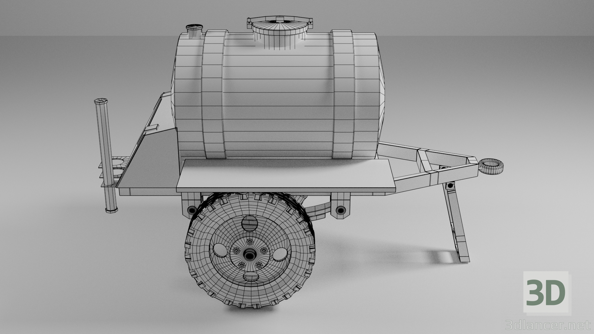 modèle 3D de Remorque baril. Bière acheter - rendu