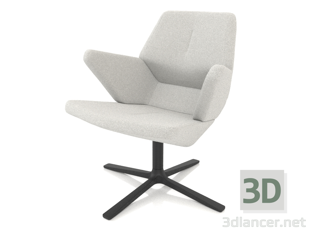 3d model Una silla para relajarse con base de metal. - vista previa