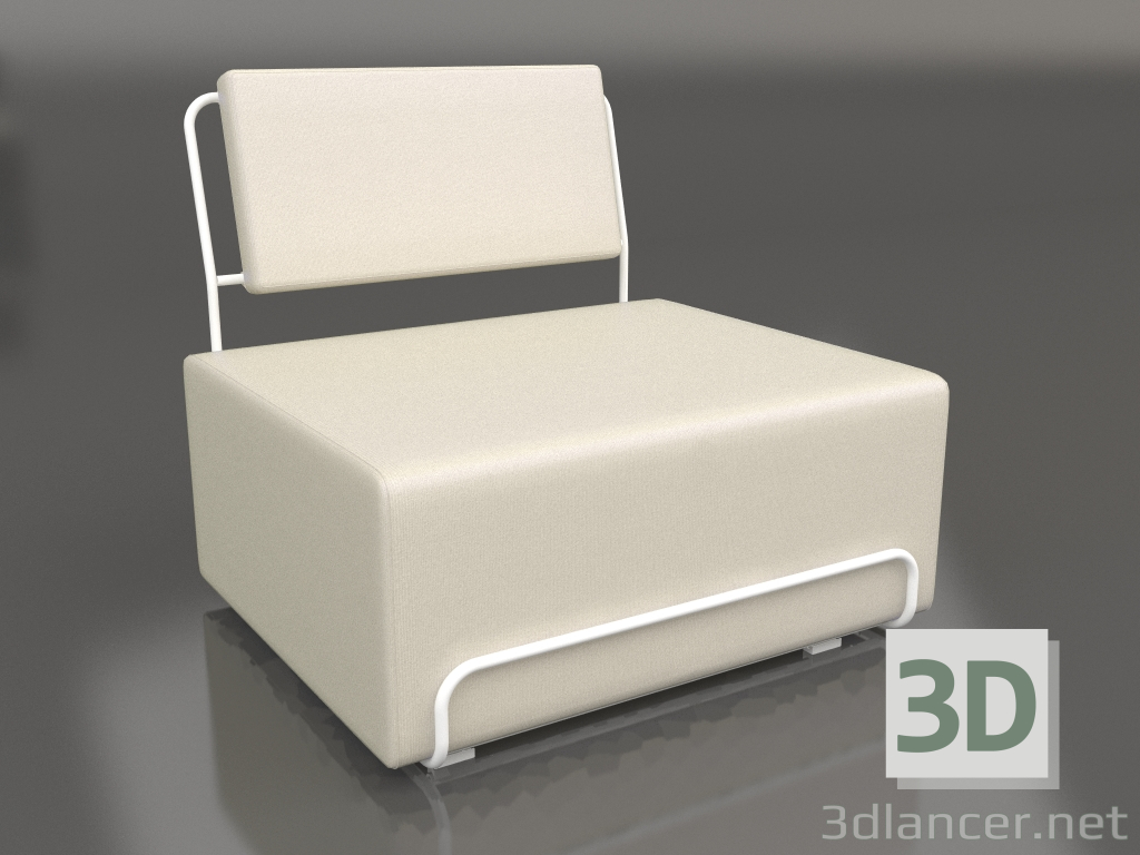 modello 3D Poltrona lounge (Bianco) - anteprima