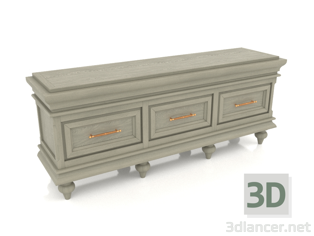 3d model TV console (3 sections) - preview