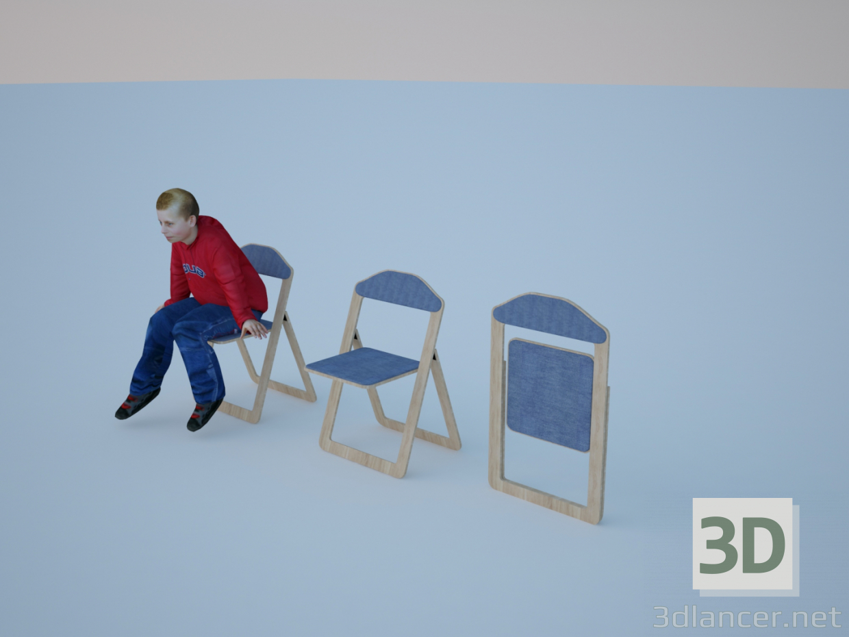 3D Modell Klappstuhl - Vorschau