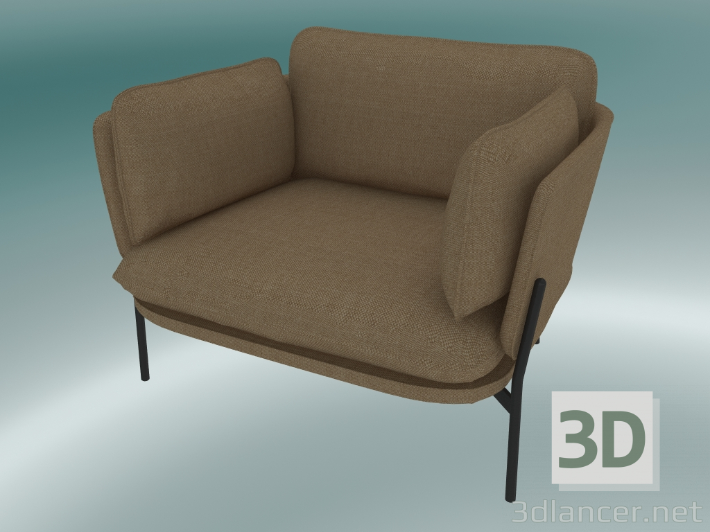 3d model Sillón Cloud (LN1, 84x100 N 75cm, patas negras cálidas, Hot Madison 495) - vista previa