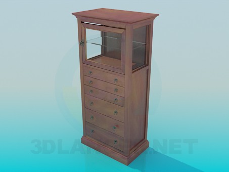 3d model Cupboard with drawers - preview