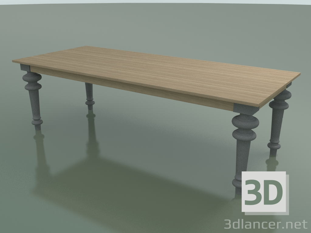 3D Modell Esstisch (33, Rovere Sbiancato, Piasentina Stone) - Vorschau