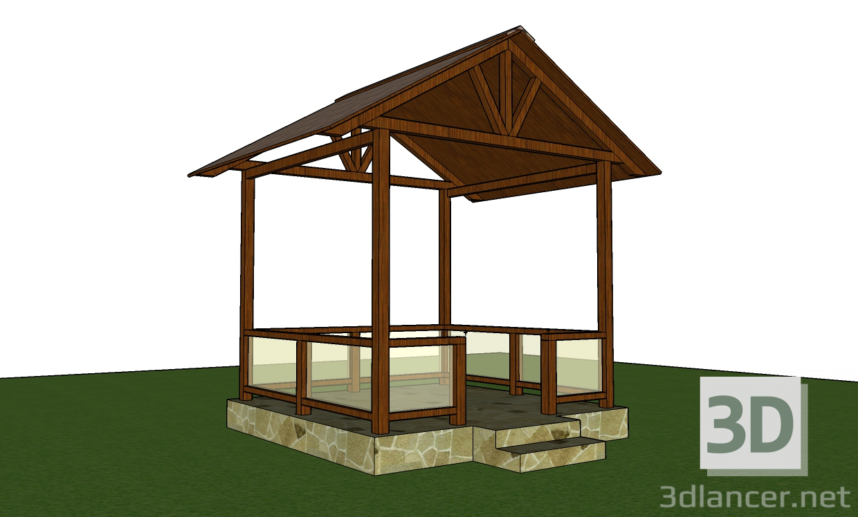 3d model summer house - preview