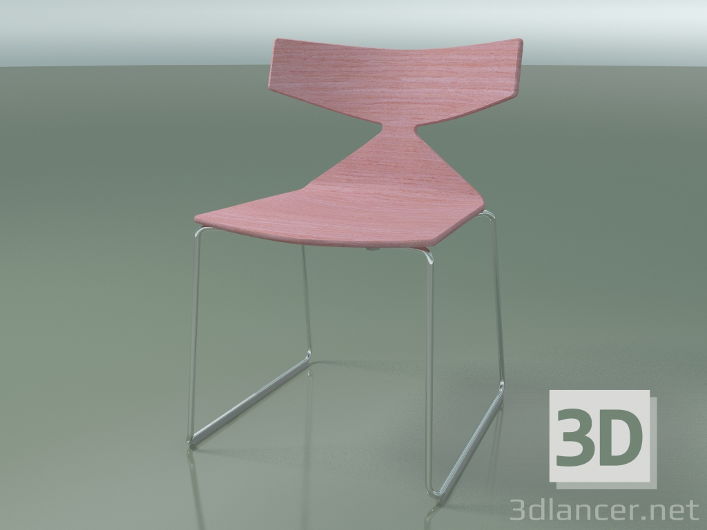 3d model Stackable chair 3702 (on a sled, Pink, CRO) - preview