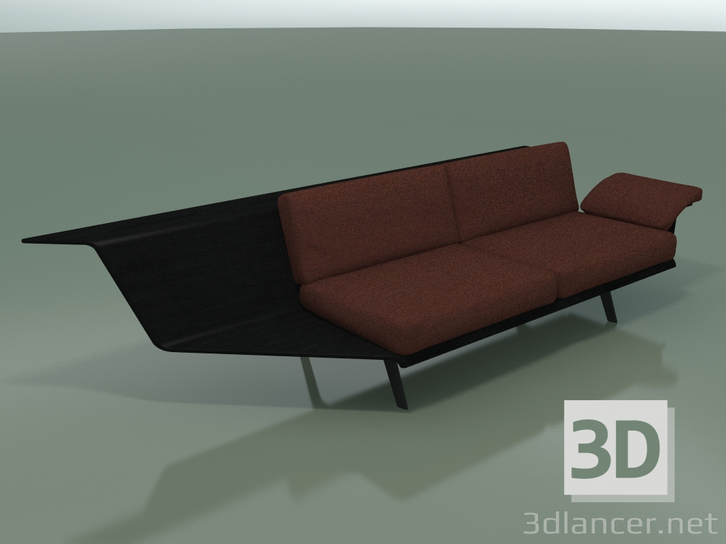 3d модель Модуль угловой двухместный Lounge 4406 (90° правый, Black) – превью