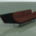 3D Modell Modul eckige Doppel Lounge 4406 (90 ° rechts, schwarz) - Vorschau