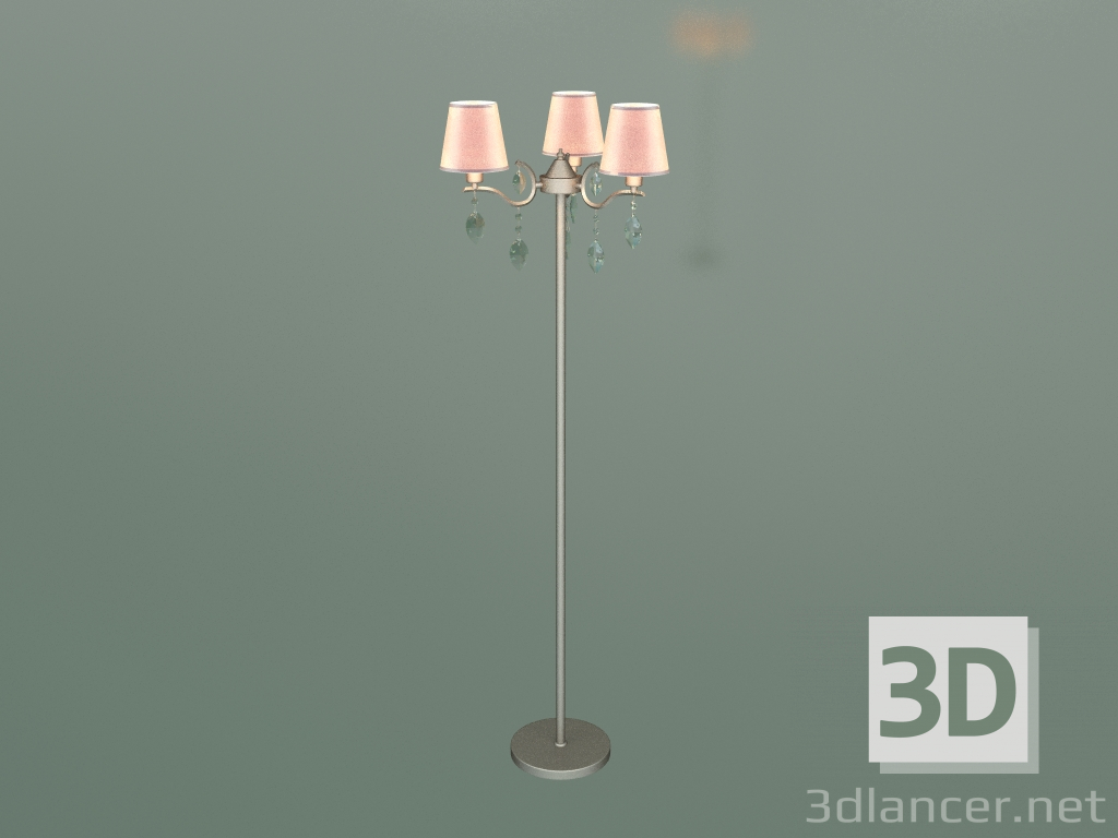 3d model Lámpara de pie 01059-3 (níquel satinado - cristal transparente Strotskis) - vista previa