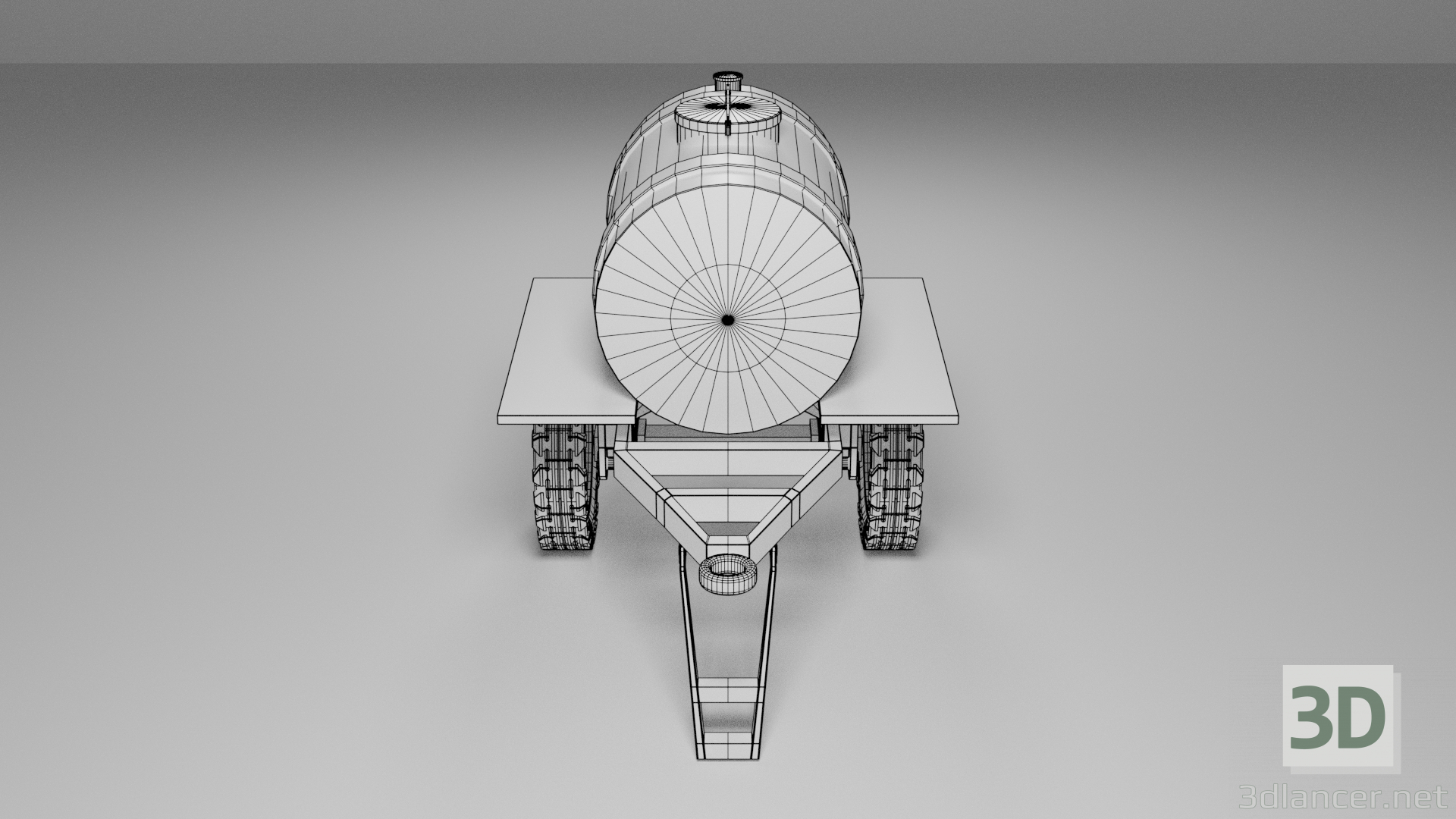 3D Varil römorku. Süt modeli satın - render