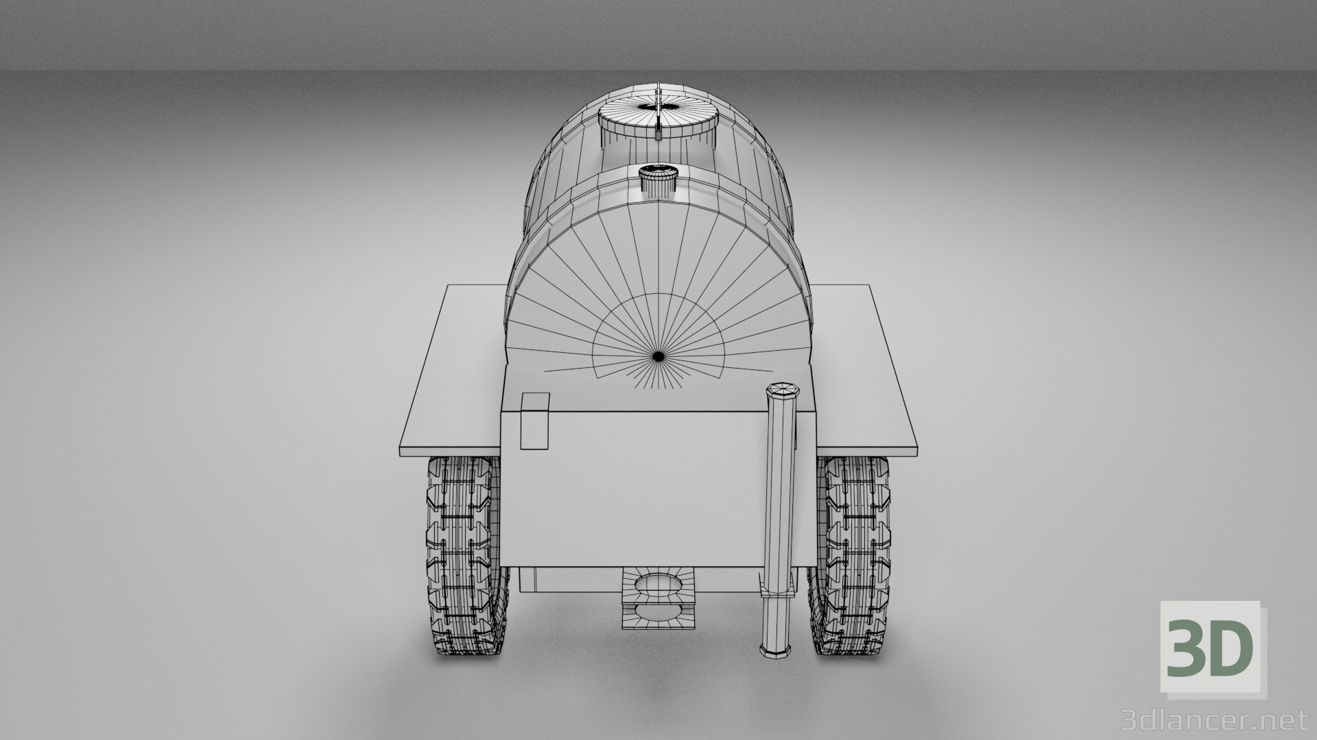 3D Varil römorku. Süt modeli satın - render