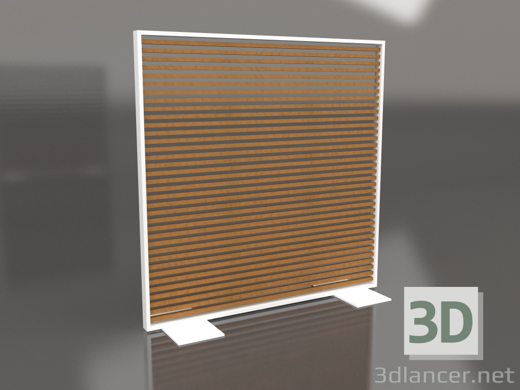 3d model Mampara de madera artificial y aluminio 150x150 (Roble dorado, Blanco) - vista previa