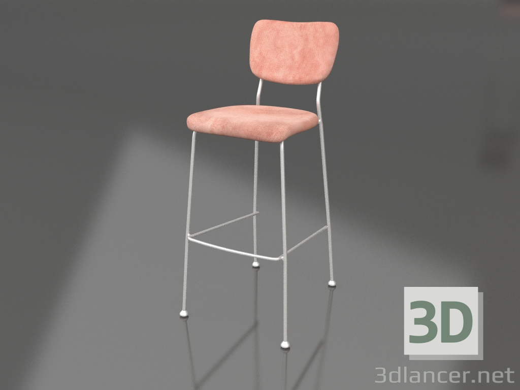 3D modeli Bar taburesi Benson 75,5 cm (Pembe) - önizleme