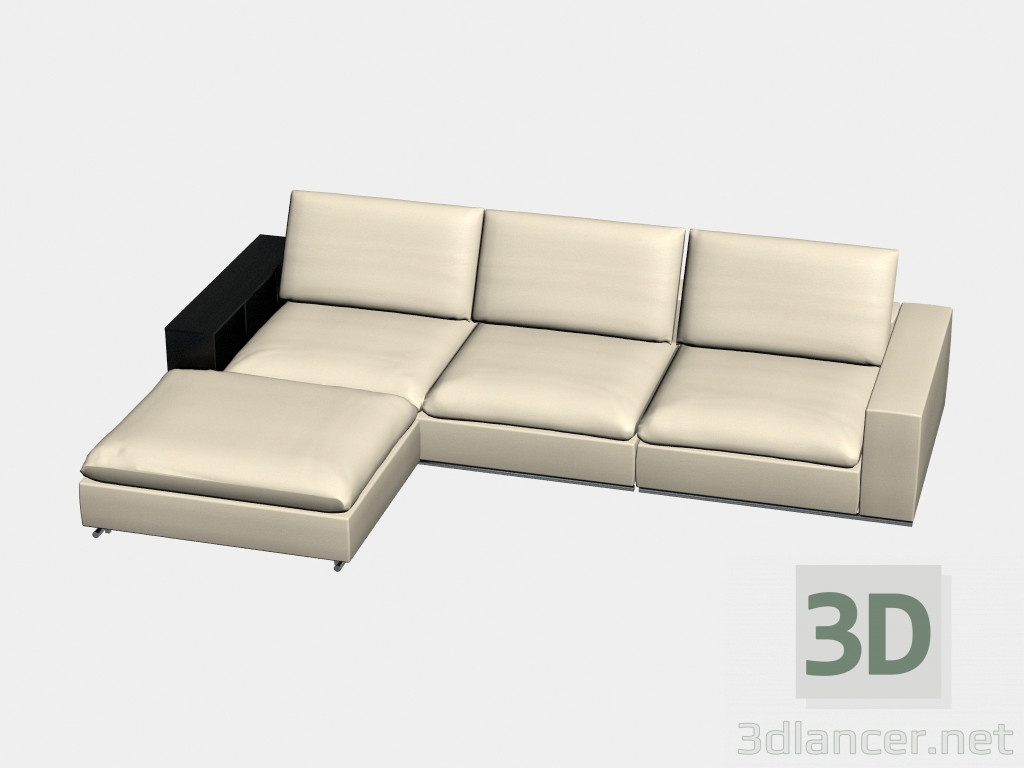 3D Modell Modulares Ecksofa (mit Regalen) Portland - Vorschau