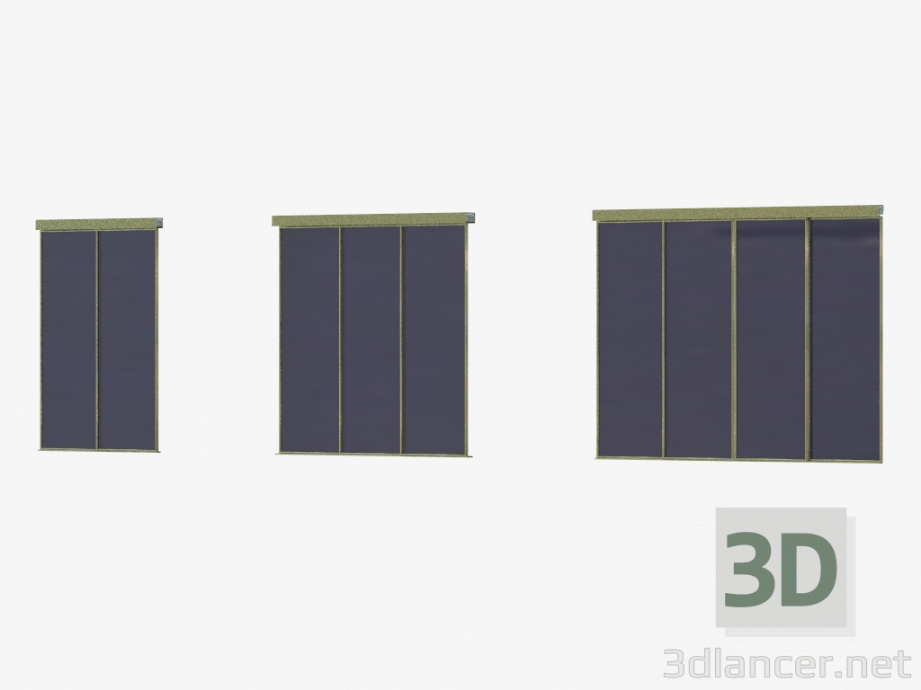 modello 3D Interroom divisorio A4 (argento scuro champane) - anteprima