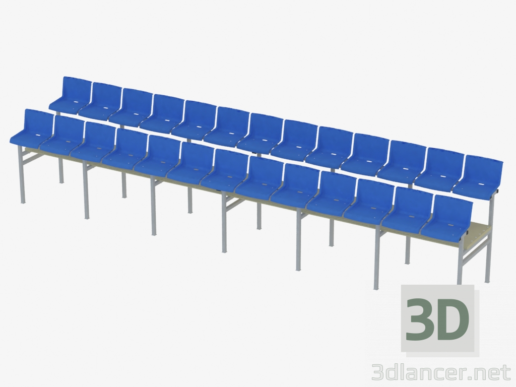 3d model Tribuna de espectadores (26 asientos) (7938) - vista previa