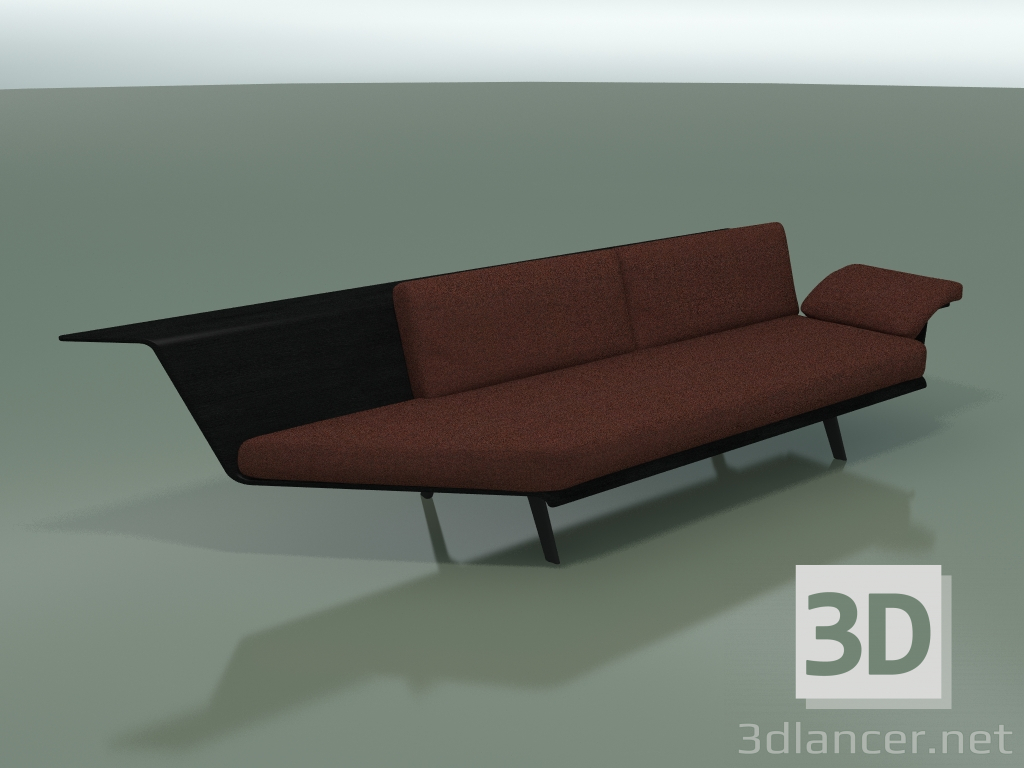 3d model Módulo angular doble Lounge 4407 (90 ° a la derecha, negro) - vista previa