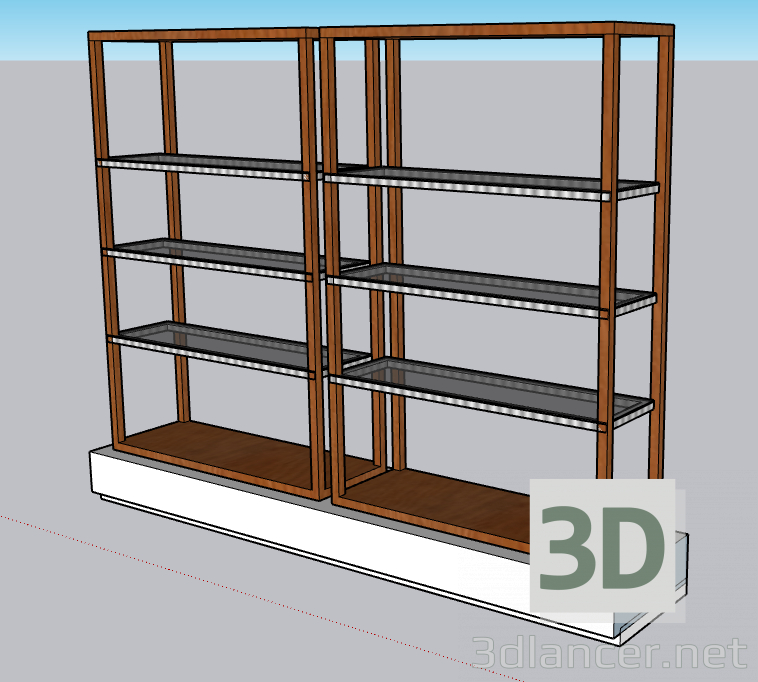 modèle 3D Étagère à livres - preview