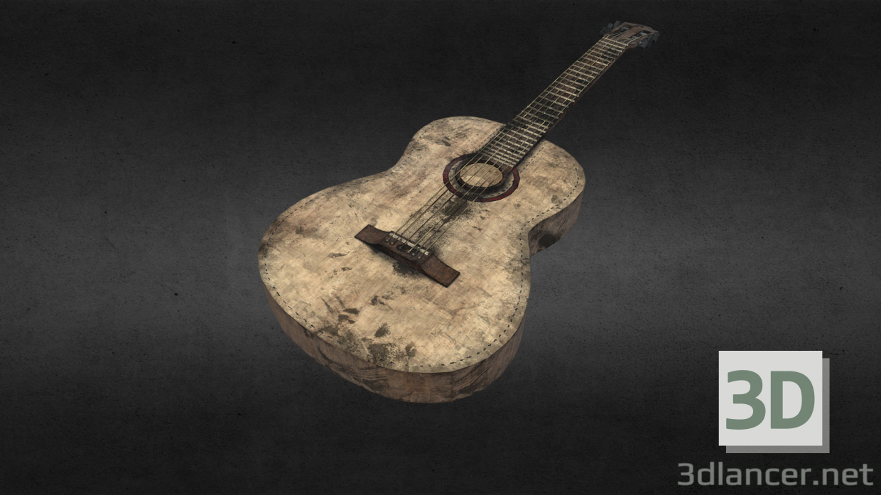 modello 3D di Chitarra acustica comprare - rendering