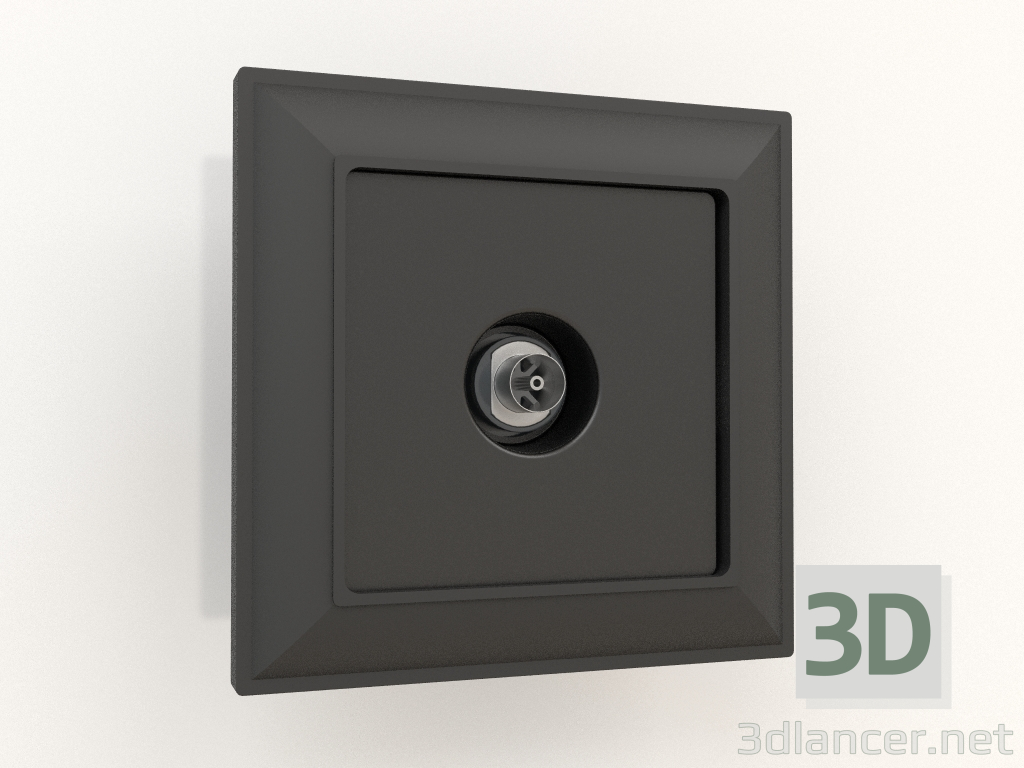 3d model Toma de TV (negro mate) - vista previa