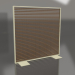 modello 3D Parete divisoria in legno artificiale e alluminio 150x150 (Teak, Oro) - anteprima