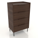 3d model Chest of drawers 600 mm high (dark walnut) - preview