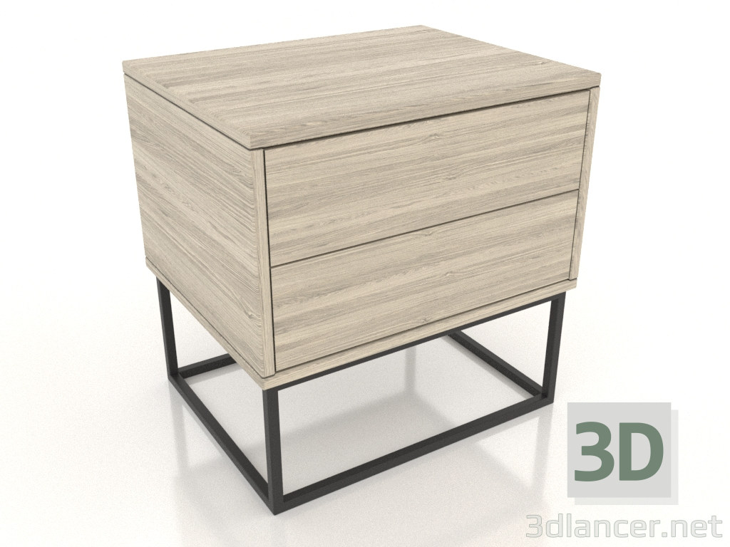 modèle 3D Table de chevet PUSH 500 mm (chêne éclairci) - preview