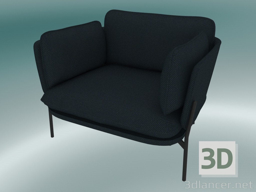 3d model Sillón Cloud (LN1, 84x100 N 75cm, Patas negras cálidas, Sunniva - Sunniva 2 192) - vista previa