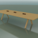 3D Modell Tisch mit Büroarbeitsplatte 5007 (H 74 - 390 x 135 cm, natürliche Eiche, Zusammensetzung 1) - Vorschau