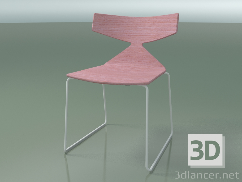 3d model Silla apilable 3702 (en trineo, rosa, V12) - vista previa