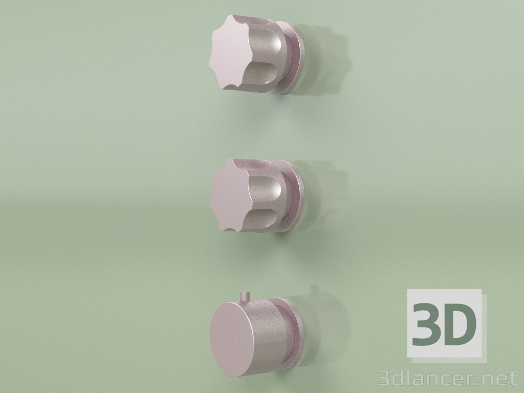 3d model Thermostatic mixer set with 2 shut-off valves (17 49 0, OR) - preview