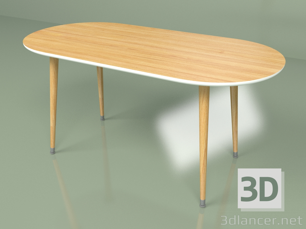 3D Modell Couchtisch Seifenfurnier (weiß) - Vorschau