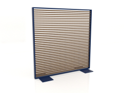 Cloison en bois artificiel et aluminium 150x150 (Teck, Bleu nuit)